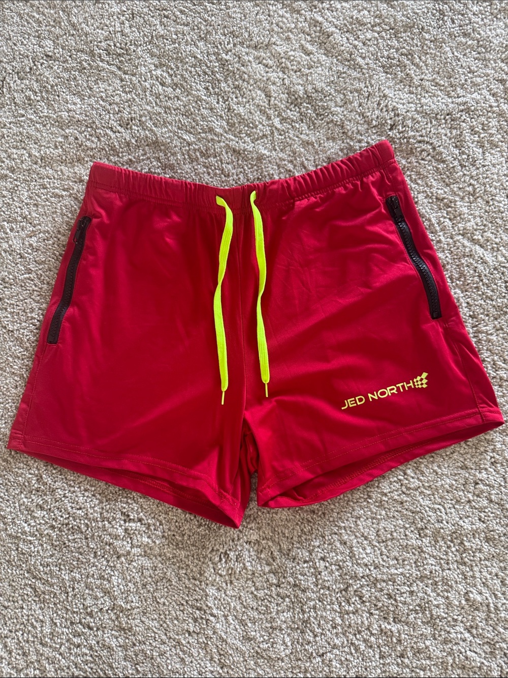Jed North Men’s Small Red Athletic Shorts Drawstring Running 4” inseam